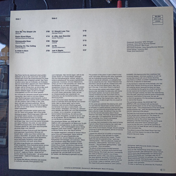 Oscar Peterson - Tracks | MPS Records (68.084) - 2