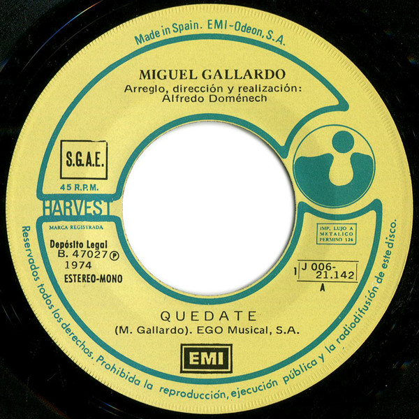 Miguel Gallardo - Quédate | Harvest (1 J 006-21142) - 3