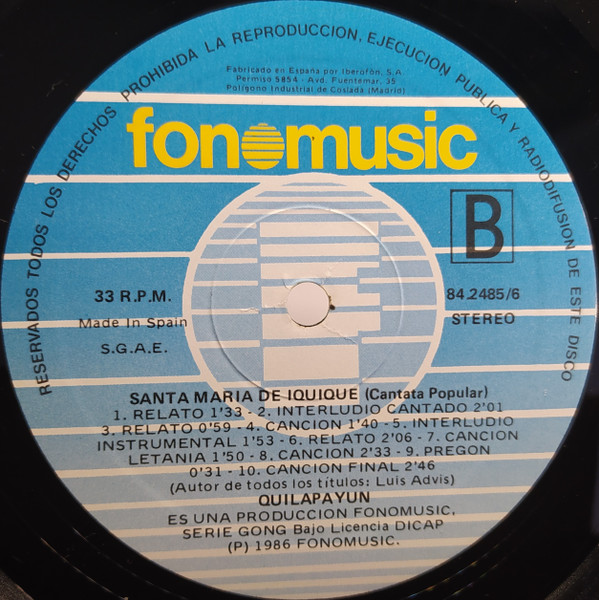 Quilapayún - Santa Maria De Iquique - Cantata Popular | Fonomusic (84.2485/6) - 4 Quilapayún - Santa Maria De Iquique - Cantata Popular | Fonomusic (84.2485/6) - 4