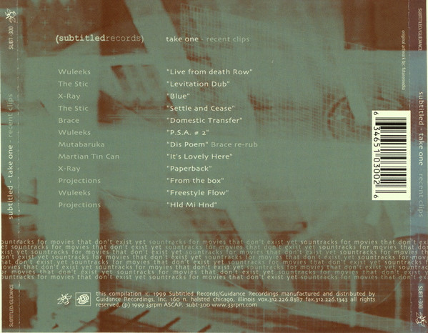 Various - Take One - Recent Clips | Subtitled Records (SUBT-300) - 2
