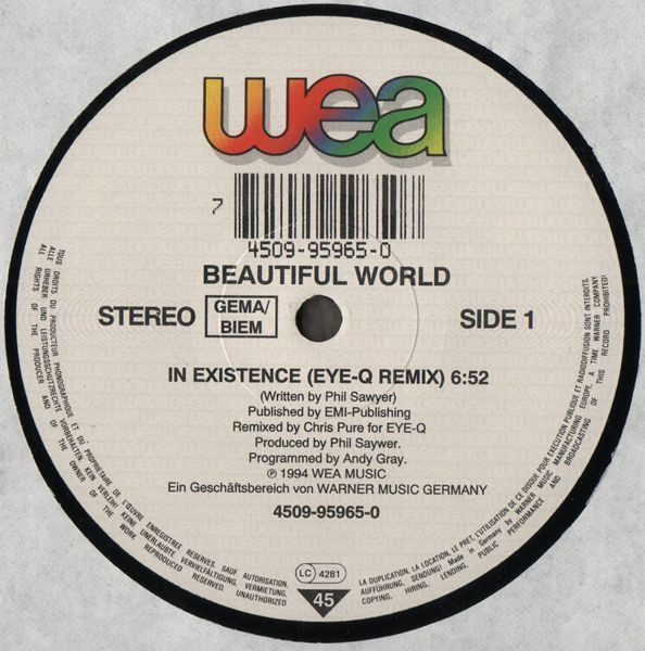 Beautiful World - In Existence | WEA (4509-95965-0)