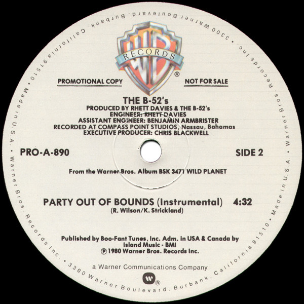 The B-52's - Private Idaho | Warner Bros. Records (PRO-A-890) - 4 The B-52's - Private Idaho | Warner Bros. Records (PRO-A-890) - 4