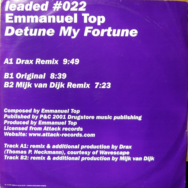 Emmanuel Top - Detune My Fortune | Leaded (leaded #022) - 2 Emmanuel Top - Detune My Fortune | Leaded (leaded #022) - 2
