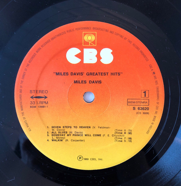 Miles Davis - Miles Davis' Greatest Hits | CBS (S 63620) - 3