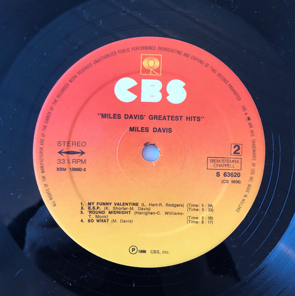 Miles Davis - Miles Davis' Greatest Hits | CBS (S 63620) - 4