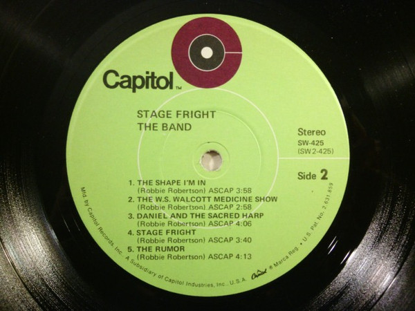The Band - Stage Fright | Capitol Records (SW-425) - 4 The Band - Stage Fright | Capitol Records (SW-425) - 4