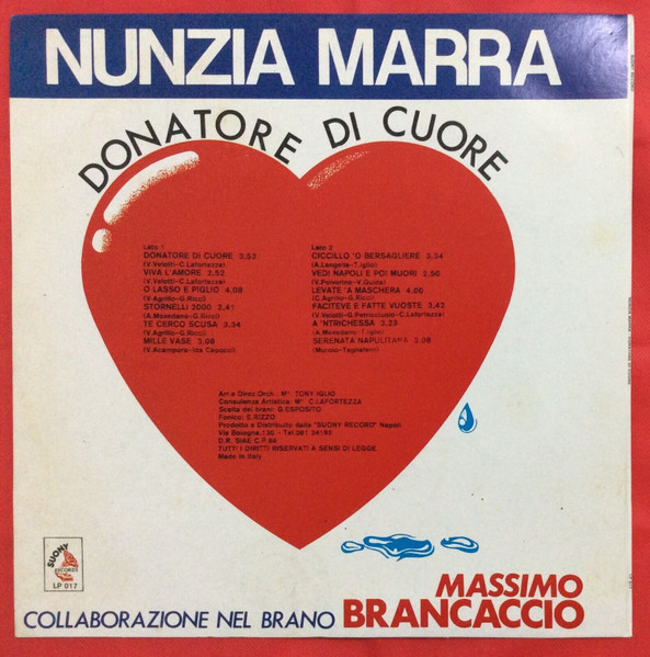 Nunzia Marra - Donatore Di Cuore | Suony Records (LP 017) - 2 Nunzia Marra - Donatore Di Cuore | Suony Records (LP 017) - 2