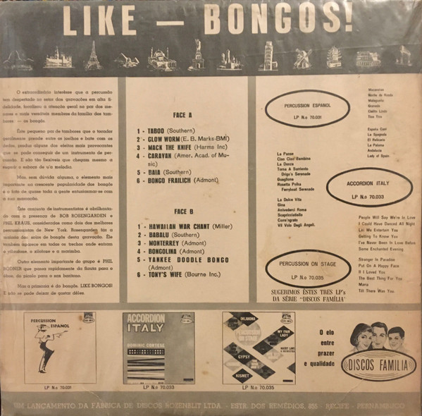 Bobby Rosengarden E Phil Kraus - Like Bongos | Time Records (SLP 70032) - 2 Bobby Rosengarden E Phil Kraus - Like Bongos | Time Records (SLP 70032) - 2