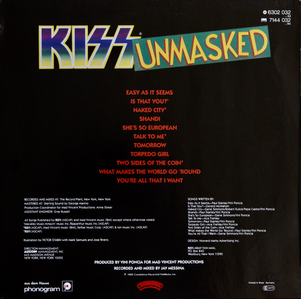 Kiss - Unmasked | Casablanca (6302 032)