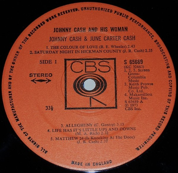Johnny Cash & June Carter Cash - Johnny Cash And His Woman | CBS (65689) - 3