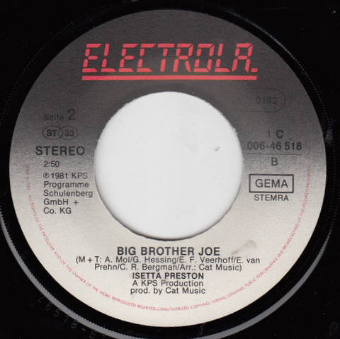 Isetta Preston - A Soldier Died | Electrola (1 C 006-46 518) - 2