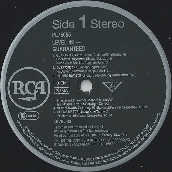 Level 42 - Guaranteed | RCA (PL 75055)