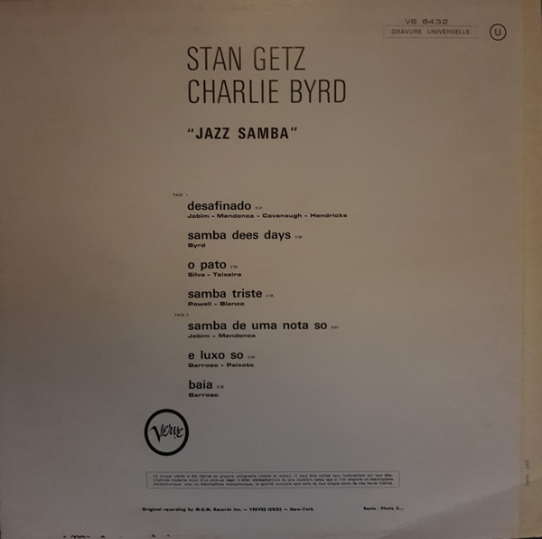 Stan Getz / Charlie Byrd - Jazz Samba | Verve Records (V6-8432) - 2 Stan Getz / Charlie Byrd - Jazz Samba | Verve Records (V6-8432) - 2