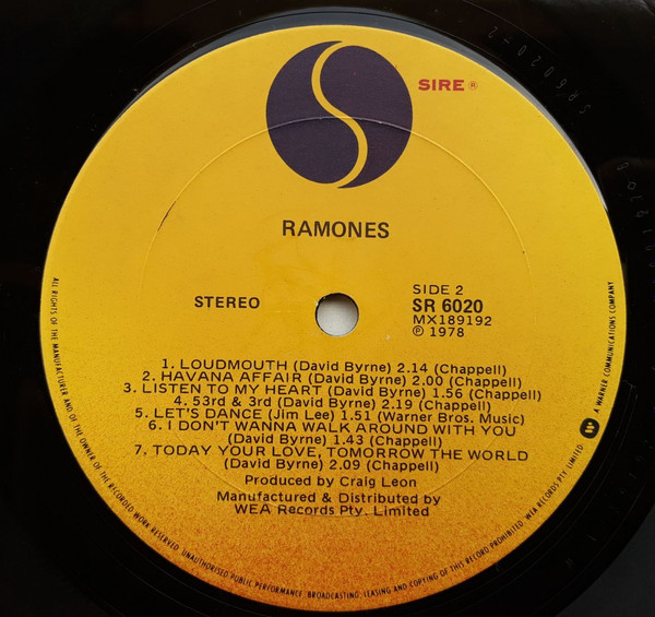 Ramones - Ramones | Sire (SR 6020) - 4 Ramones - Ramones | Sire (SR 6020) - 4