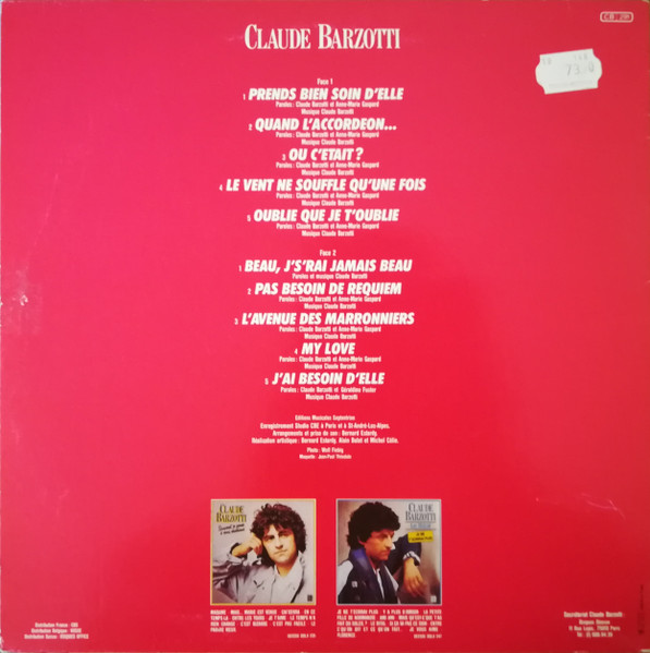 Claude Barzotti - Beau, J's'rai Jamais Beau | Disques Déesse (DDLX 255) - 2